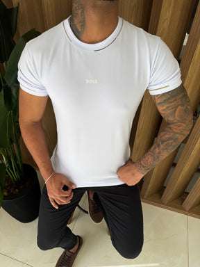 CAMISETA BOSS DETALHES EM NUDE - TOTAL WHITE