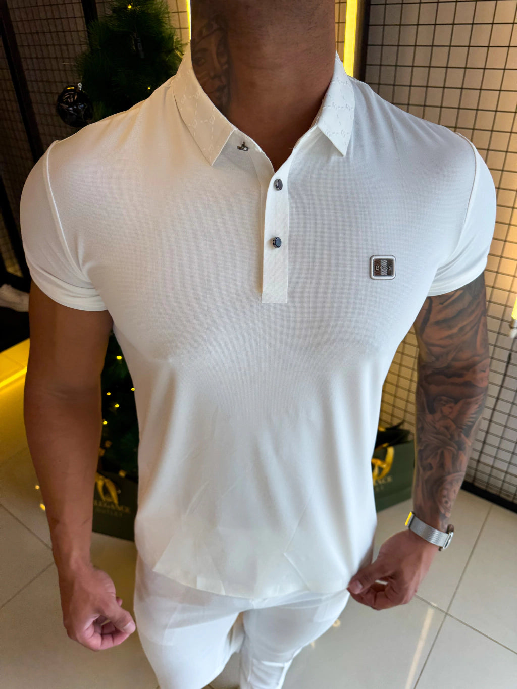 GOLA POLO BOSS PREMIUM - BRANCA