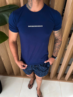 CAMISETA EMPORIO ARMANI CENTRAL - AZUL MARINHO