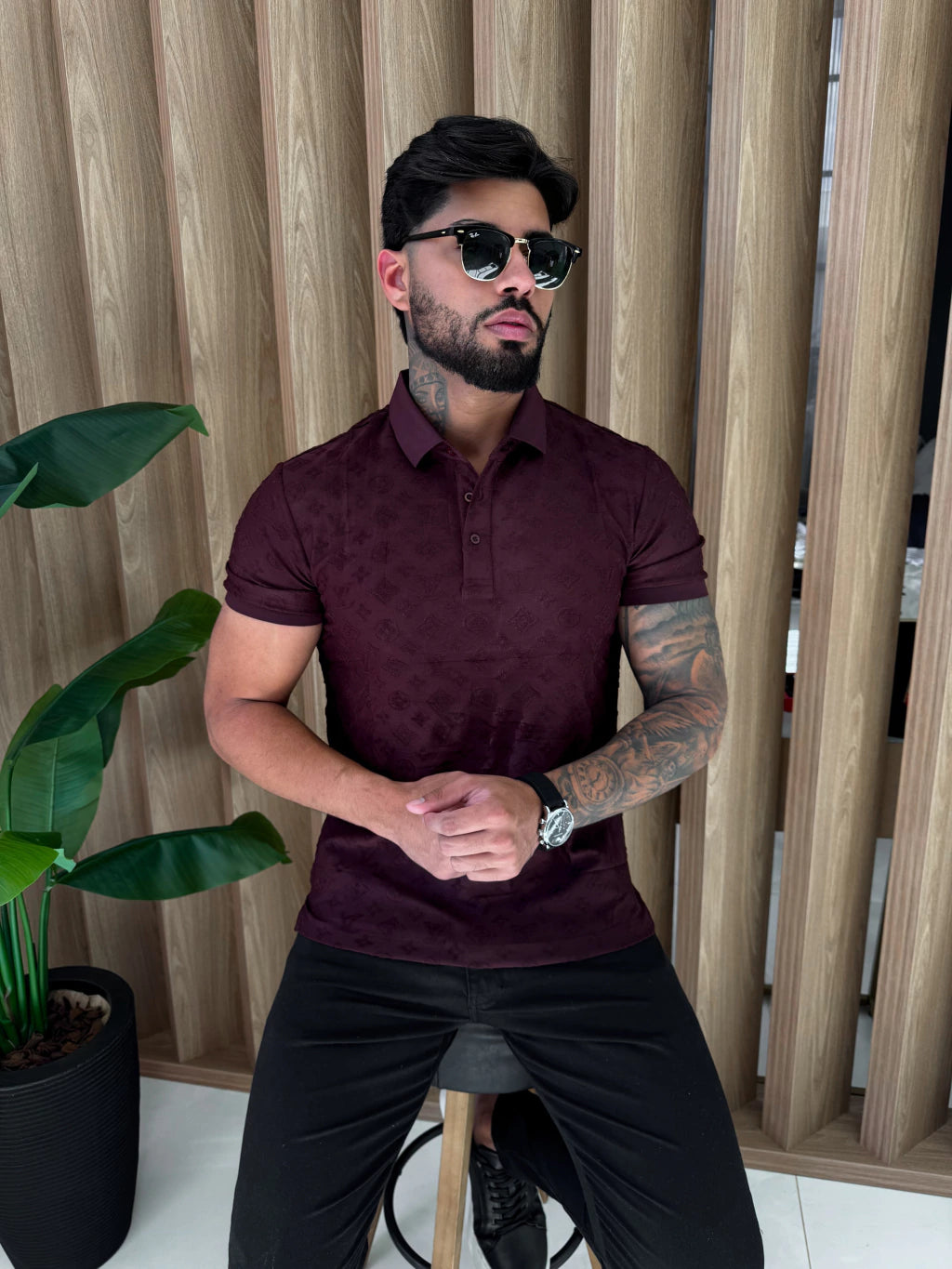 POLO LOUIS VUITTON 3D PREMIUM - VINHO